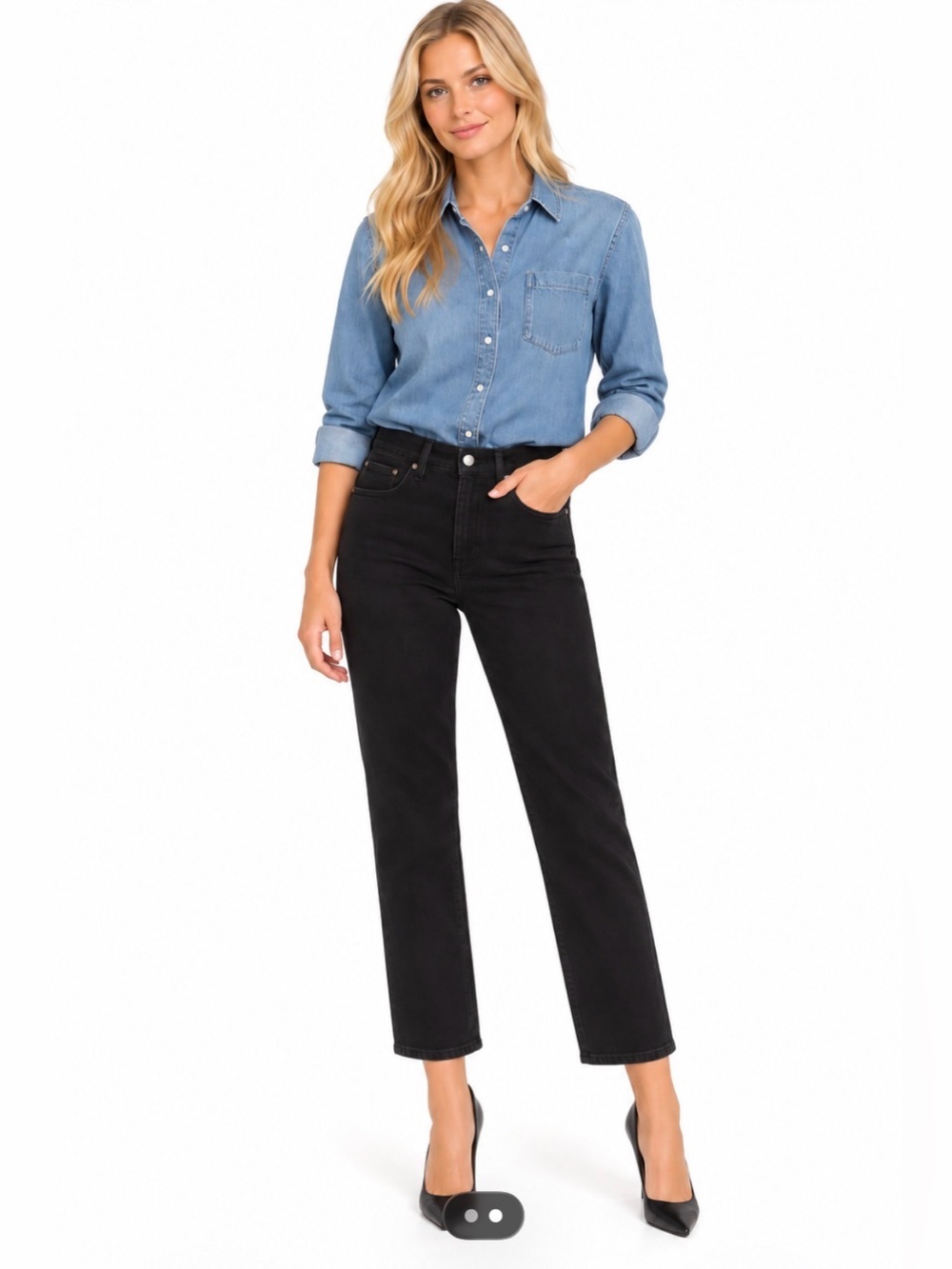 Rag & Bone Women’s Straight Leg High Waist Jeans Casual Career Black Size 27